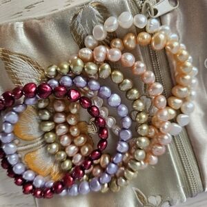 Honora Vibrant Fresh Pearl Stretch Bracelet Collection. Set Of 6